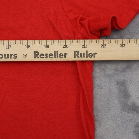 Disney Shirt Women XXL Red Mickey Mouse Graphic Print V Neck Tie Front Crop Tee - Picture 4 of 13